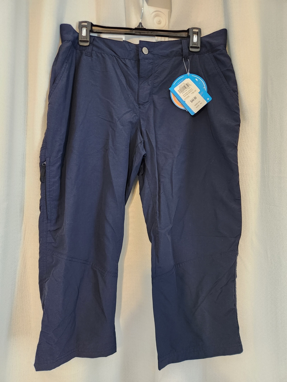 New Columbia Women's Navy Capri Outdoor Moisture Wicking Upf 50 Pants, Size 10